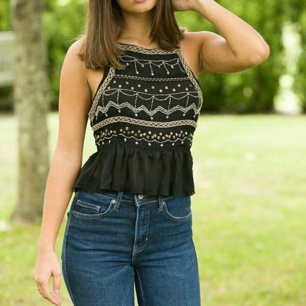 Free People Camille Embroidered Camisole Size L